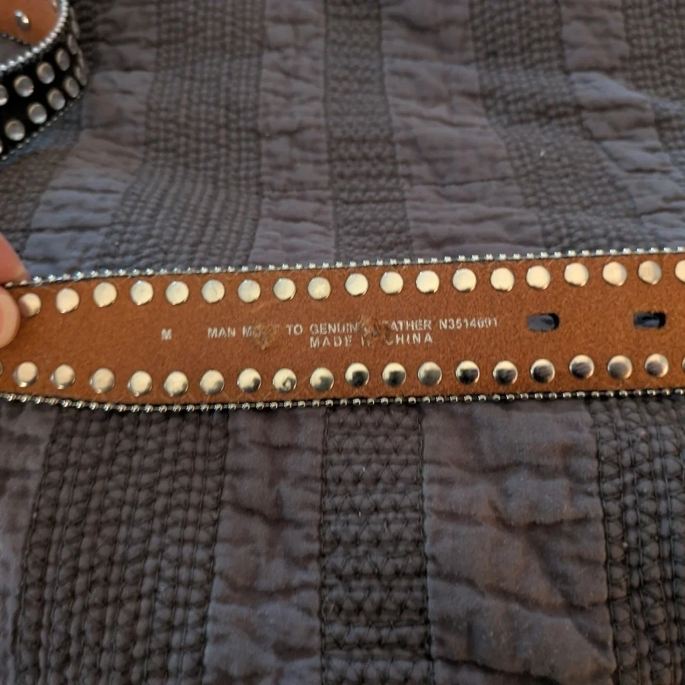 Blazin Roxx Black and Silver Studded Belt